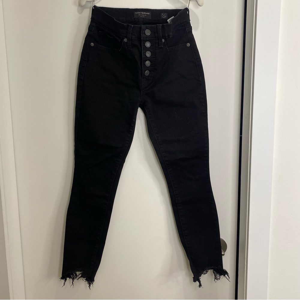 Lucky brand black jeans high rise skinny Bridgette